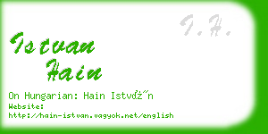 istvan hain business card